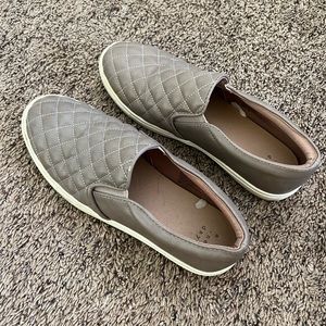 Taupe slip on shoes